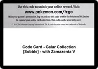 Code Card Galar Collection Sobble with Zamazenta V
