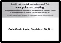 Code Card Alolan Sandslash GX Box