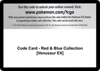 Code Card Red and Blue Collection Venusaur EX