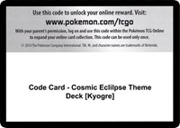 Code Card Cosmic Eclilpse Theme Deck Kyogre