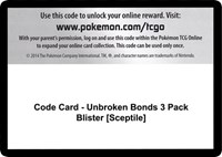 Code Card Unbroken Bonds 3 Pack Blister Sceptile