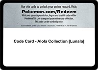Code Card Alola Collection Lunala