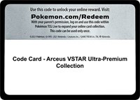 Code Card Arceus VSTAR Ultra Premium Collection