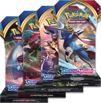 Sword And Shield Base Set Sleeved Booster Pack Art Bundle Set of 4